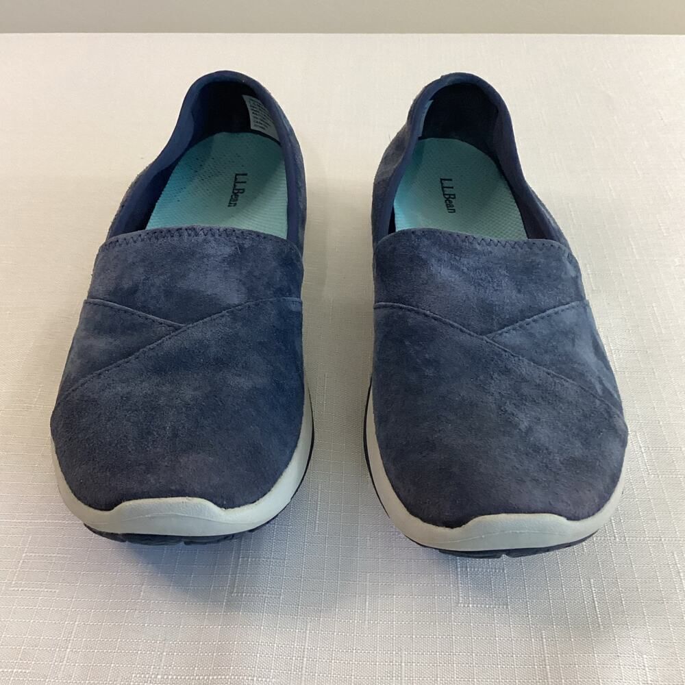 L.L. Bean Women's Back Cove Blue Nubuck Slip On Size 7.5